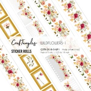 CrafTangles Journal Sticker Rolls (Pack of 5 designs) - Wildflowers 1
