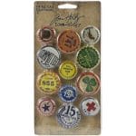 Tim Holtz Idealogy Metal Adornments 12/Pkg - Vintage Flair