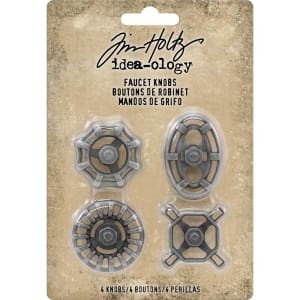Tim Holtz Idealogy Metal Faucet Knobs 4/Pkg