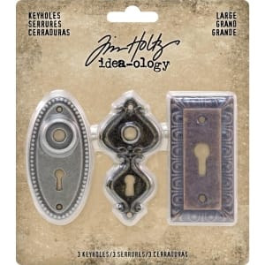 Tim Holtz Idealogy Metal Large Keyholes 3/Pkg