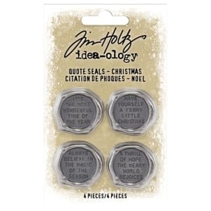 Tim Holtz Ideaology Metal Quote Seals 4/Pkg