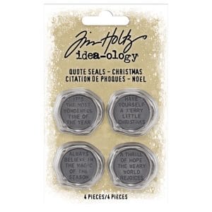 Tim Holtz Ideaology Metal Quote Seals 4/Pkg