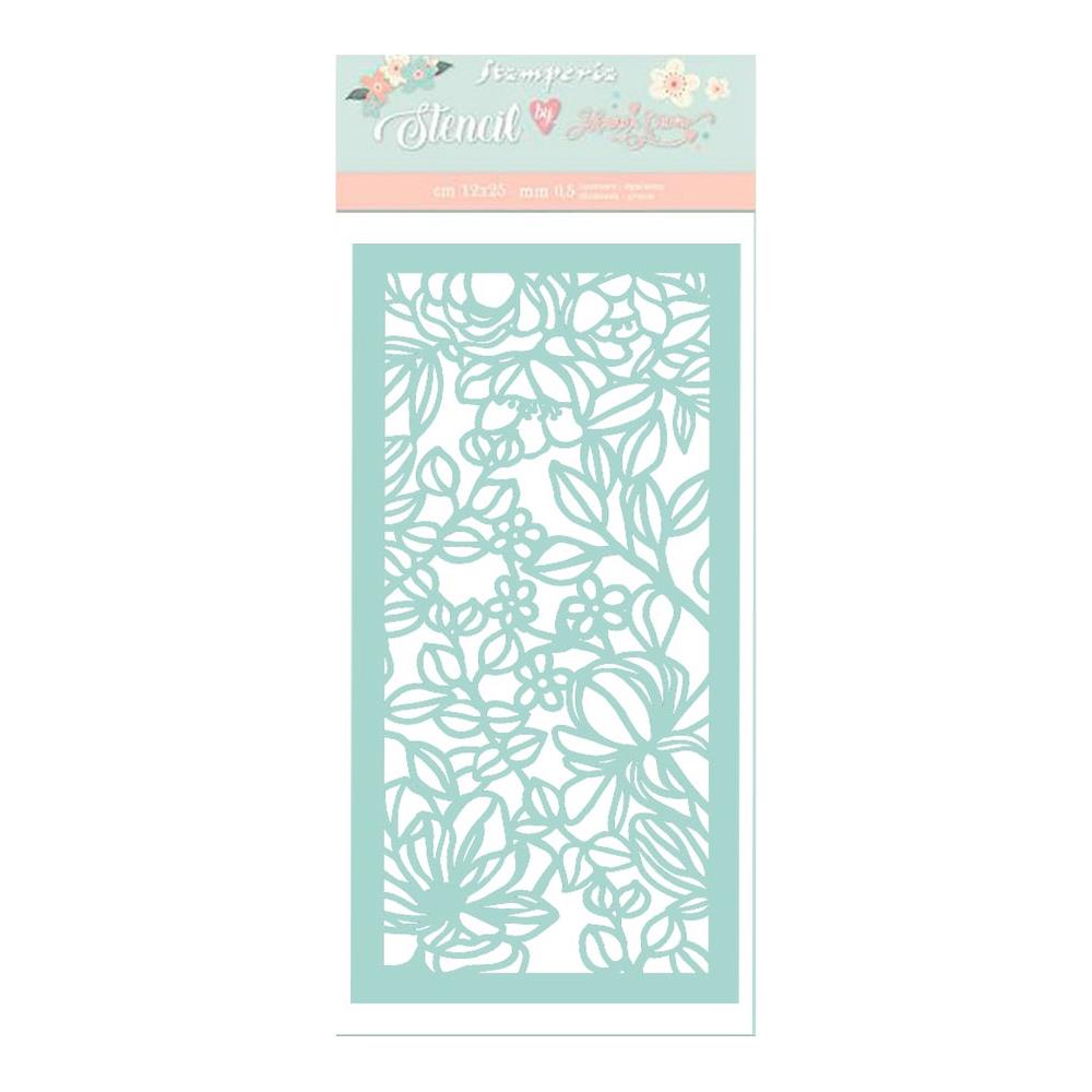 Stamperia Stencil 4.72"X9.84" - Flowers & Leaves, Celebration