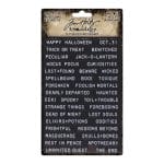 Tim Holtz IdeaOlogy Sentiments Label Stickers 70/Pkg - Halloween