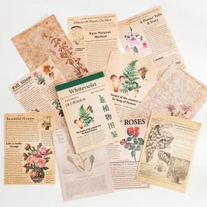 Vintage Journalling Pattern Paper Booklet - White Violet