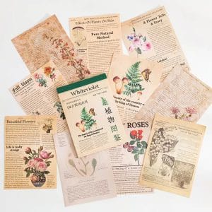 Vintage Journalling Pattern Paper Booklet - White Violet