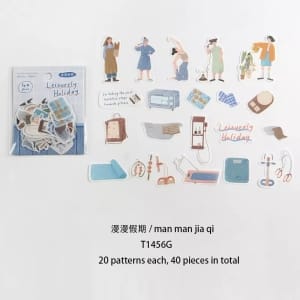 People Journal Ephemera Stickers (40 pcs) - Leisurely Holiday