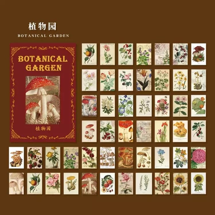 Journal Ephemera Pack (50 pcs) - Botanical Garden 50pcs journalling ephemera YXSCB029 Journal Ephemera Pack (50 pcs) - Botanical Garden