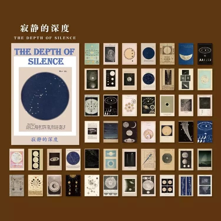 Journal Ephemera Pack (50 pcs) - The Depth of Silence 50pcs journalling ephemera YXSCB037 Journal Ephemera Pack (50 pcs) - The Depth of Silence