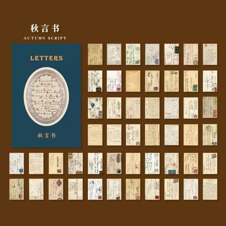 Journal Ephemera Pack (50 pcs) - Letters 50pcs journalling ephemera YXSCB040 Journal Ephemera Pack (50 pcs) - Letters