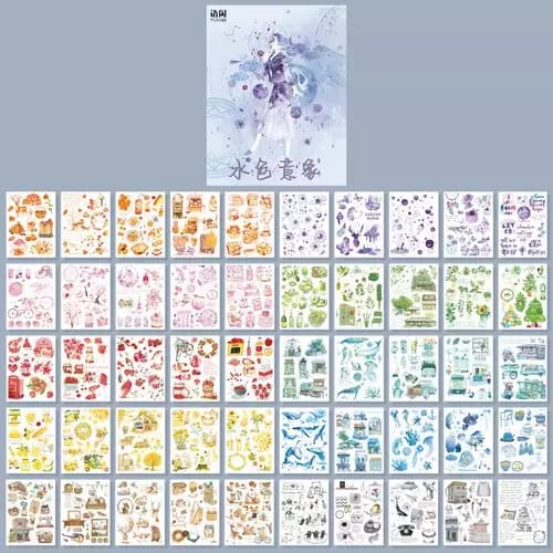 Journalling Sticker book with Elements (50 Sheets) - Colourful Elements 50sheets journalling elements YXTZ0387 Journalling Sticker book with Elements (50 Sheets) - Colourful Elements