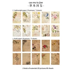 Vintage Journalling Pattern Paper Booklet - Floral Script
