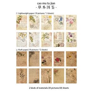 Vintage Journalling Pattern Paper Booklet - Floral Script