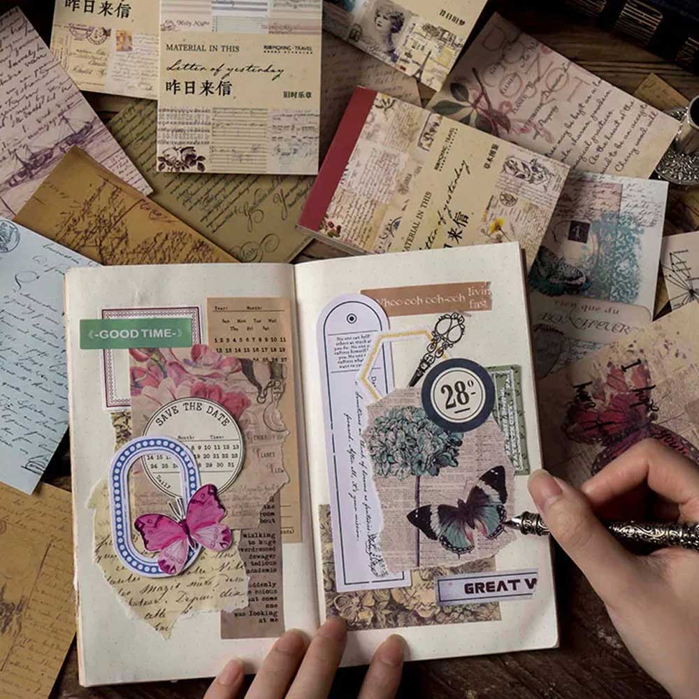 Vintage Journalling Pattern Paper Booklet - Butterflies 60pcs journalling papers BKS ZRLX004 3 60pcs_journalling_papers_BKS-ZRLX004-3