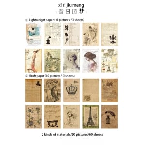 Vintage Journalling Pattern Paper Booklet - Old TImes