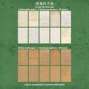 Vintage Journalling Pattern Papers (60 sheets) - Hugo's Manuscript