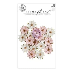 Prima Marketing Mulberry Paper Flowers - Sweet Christmas/Candy Cane Lane