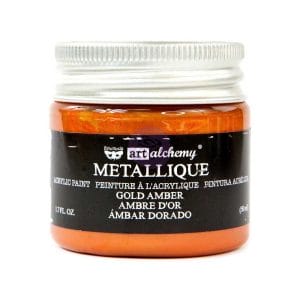 Prima Finnabair Art Alchemy Acrylic Paint 1.7 Fluid Ounces - Metallique Gold Amber