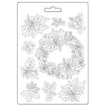Stamperia Soft Maxi Mould 8.5"X11.5" - Poinsettia