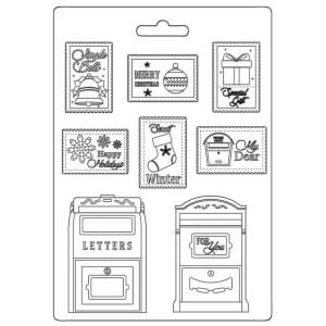 Stamperia Soft Maxi Mould A5 - Christmas Letter and Stamps