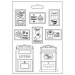 Stamperia Soft Maxi Mould A5 - Christmas Letter and Stamps