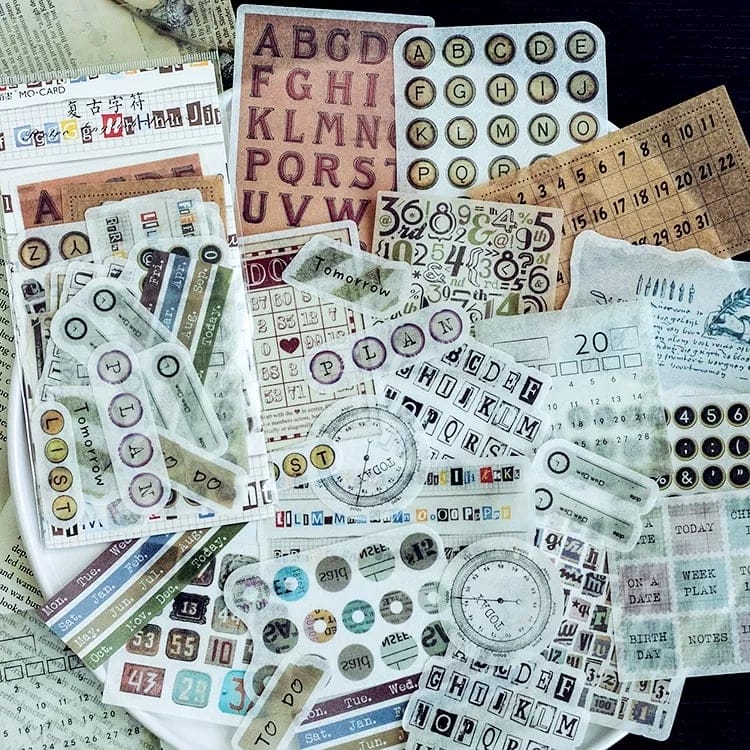 Journal Ephemera Stickers - Journalling (60 pcs) MMK06B085 journalling Stickers Journal Ephemera Stickers - Journalling (60 pcs)