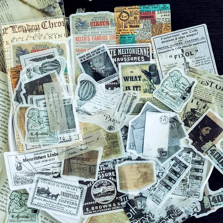 Journal Ephemera Stickers - Vintage Advertisements (60 pcs) MMK06B088 journalling Stickers Journal Ephemera Stickers - Vintage Advertisements (60 pcs)