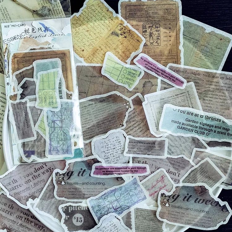 Journal Ephemera Stickers - Torn Recipts (60 pcs) MMK06B089 journalling Stickers Journal Ephemera Stickers - Torn Recipts (60 pcs)