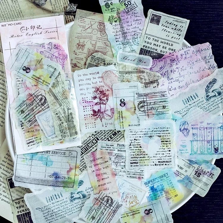 Journal Ephemera Stickers - Vintage Snippets (60 pcs) MMK06B090 journalling Stickers Journal Ephemera Stickers - Vintage Snippets (60 pcs)