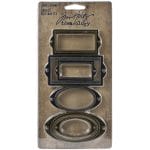 Tim Holtz Idea-Ology Metal Adornments 6/Pkg - Label Frames