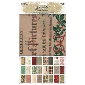 Tim Holtz Idea-Ology Backdrops Double-Sided Cardstock 6"X10" 24/Pkg - Christmas