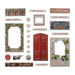 Tim Holtz Idealogy Chipboard Baseboards 24/Pkg - Christmas