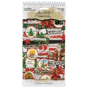 Tim Holtz Idea-Ology Sticker Book 4.5"X8.5" - Christmas