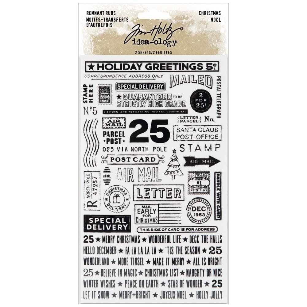 Tim Holtz Idea-Ology Remnant Rubs Rub-Ons - Christmas