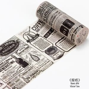 Washi Tape - Newspaper Print (10 cm by 5 metres)
