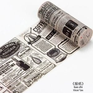 Washi Tape - Newspaper Print (10 cm by 5 metres)