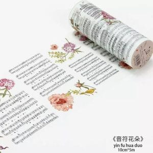 Washi Tape - Floral Script (10 cm by 5 metres)
