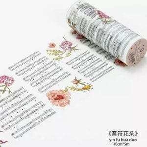 Washi Tape - Floral Script (10 cm by 5 metres)