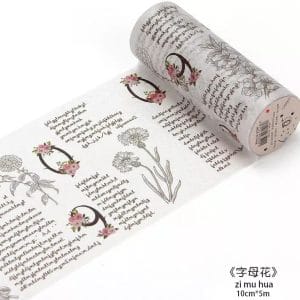 Washi Tape - Floral Numbers (10 cm by 5 metres)