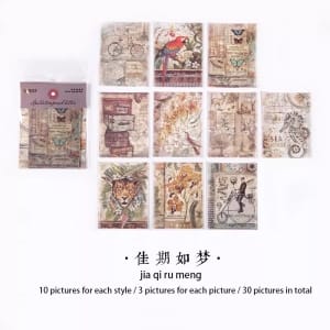 Vintage Translucent Paper Print (30 pcs) - Design 3