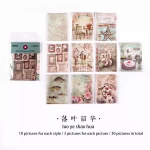 Vintage Translucent Paper Print (30 pcs) - Design 4