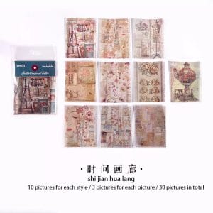 Vintage Translucent Paper Print (30 pcs) - Design 1