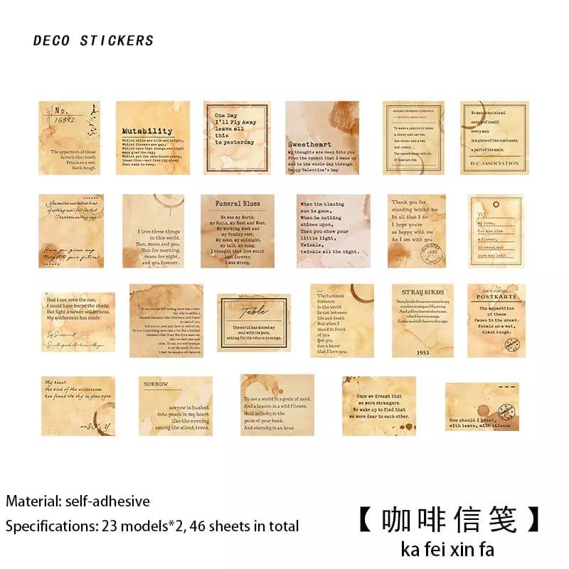 Journal Ephemera Stickers (46 pcs) - Words journalling ephemera stickers 44pcs TZB 3350 Journal Ephemera Stickers (46 pcs) - Words