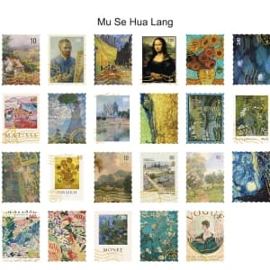 Journal Ephemera Stickers - Paintings (46 pcs)