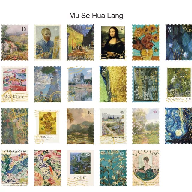 Journal Ephemera Stickers - Paintings (46 pcs) journalling ephemera stickers 46pcs ENM202112164 Journal Ephemera Stickers - Paintings (46 pcs)
