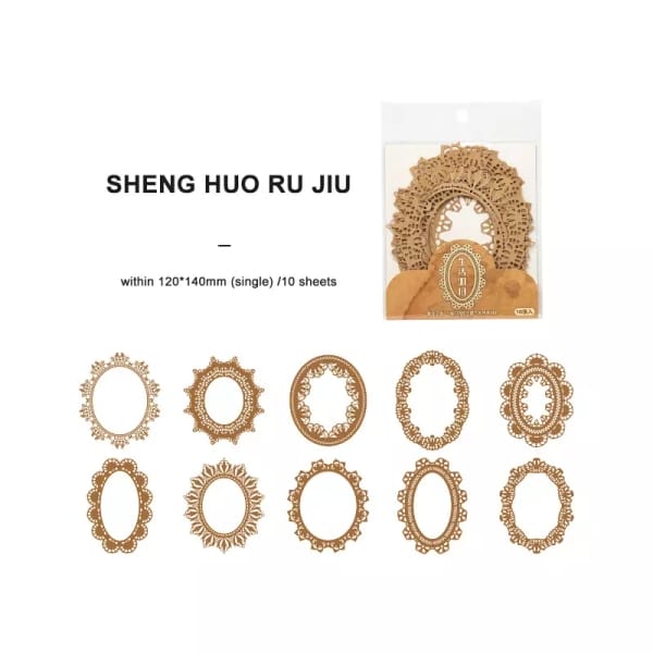 Laser Die cuts for Journalling (10 pcs) - Lace Ovals