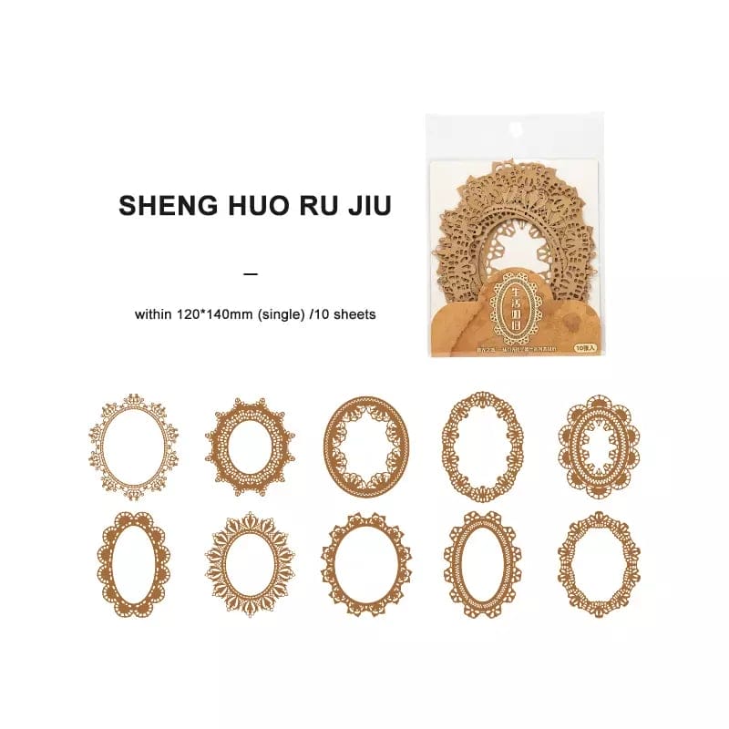 Laser Die cuts for Journalling (10 pcs) - Lace Ovals laser die cut paper BM002 2019 5 Laser Die cuts for Journalling (10 pcs) - Lace Ovals