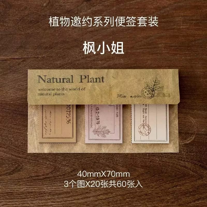 Natural Plant Memo Pad - Design 1 memo pad 60sheets BM002 2019 6 Natural Plant Memo Pad - Design 1