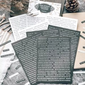 Junk Journal Sentiment Stickers (Black and White) - 528 sentiments