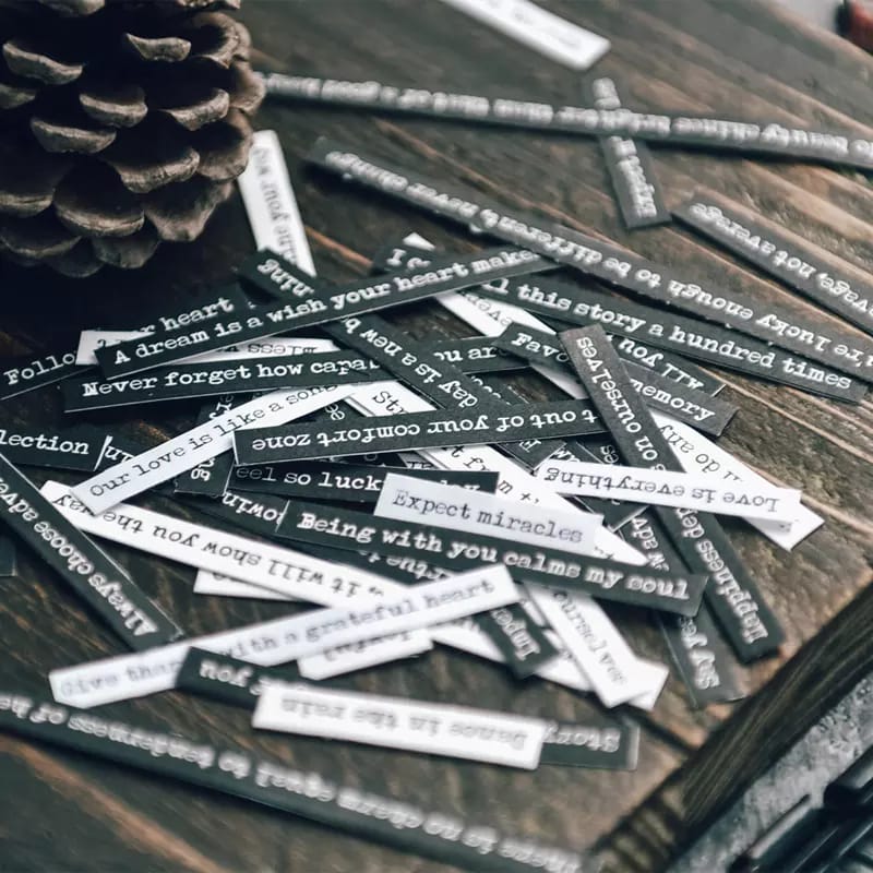 Junk Journal Sentiment Stickers (Black and White) - 540 sentiments sentiment Stickers 528pcs 201201 1 sentiment_Stickers_528pcs_201201_1